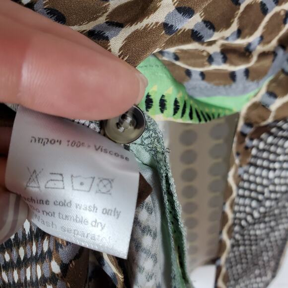 Alembika Button Up Tunic Top Size 1 US 6-8 Pistachio Long Sleeve Blouse READ DES - Picture 11 of 15